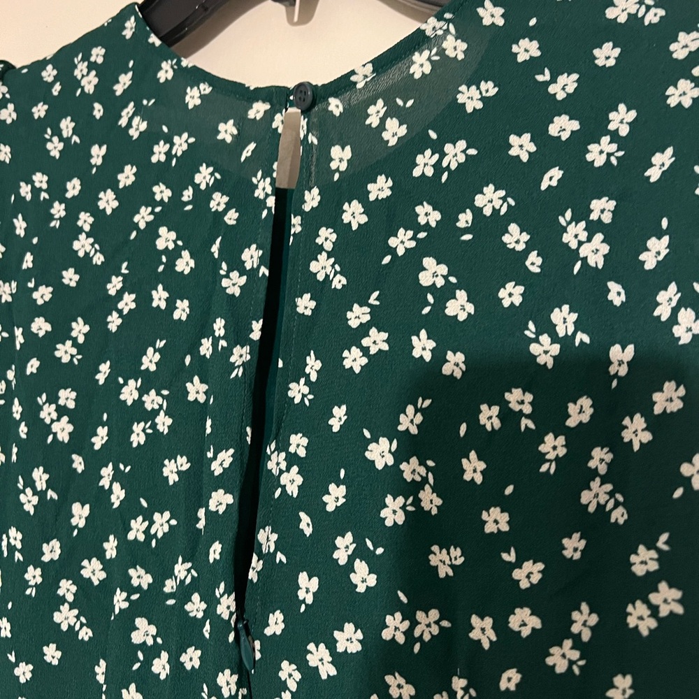 Reformation Oakley Midi Dress Green and White Floral Short Sleeve Small - Picture 10 of 14